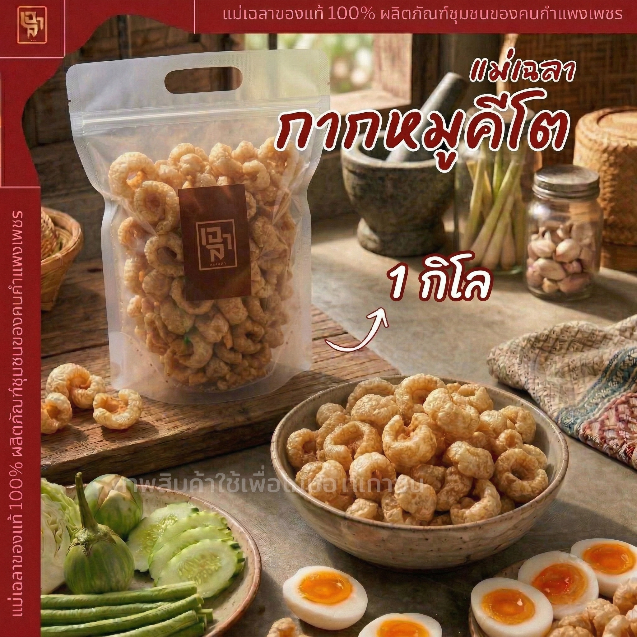 กากหมูคีโต 1 กิโล